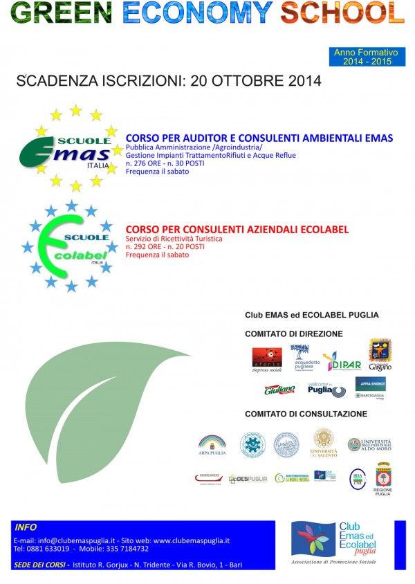 Green economy school corsi per esperti in certificazione ambientale