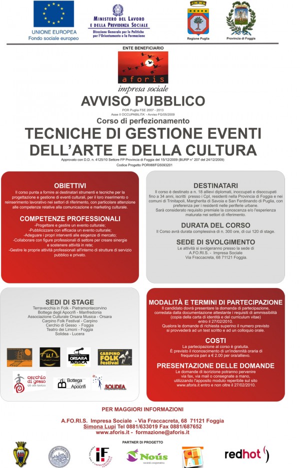 Tecniche e gestione dell’arte e della cultura